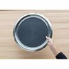 Service Ideas Tray with Built in Non-Slip Rubber Insert, 9 Round, Stainless Steel, Brushed TR119SR